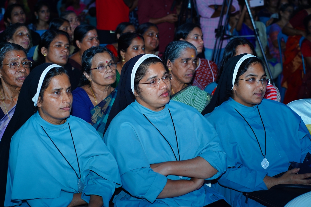 Families at a school event